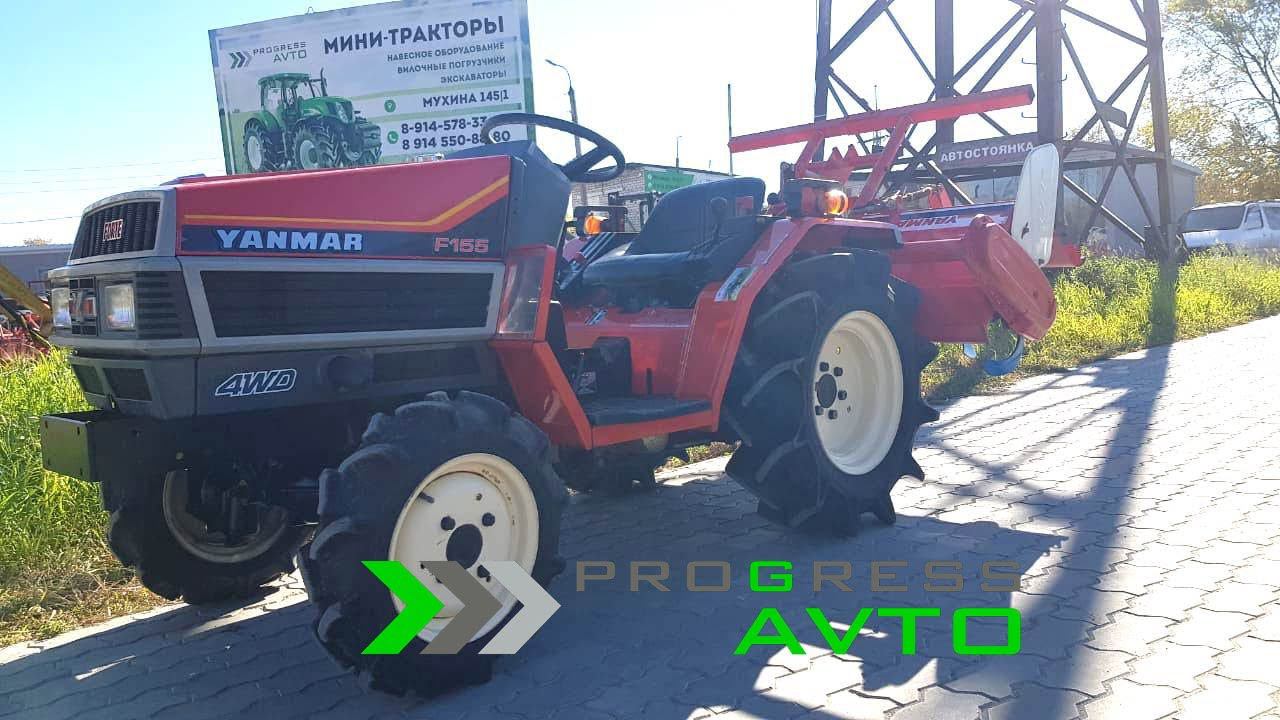 YANMAR F155 японский мини трактор купить кредит Благовещенск 15 л с 3 цил колея 86 см клиренс 25 см смотреть онлайн