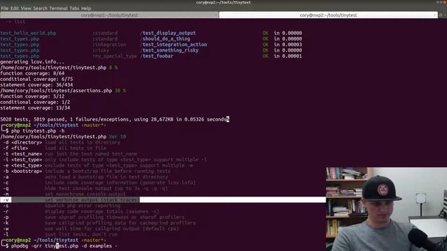 Test PHP code with code coverage and profiling (cachegrind), unit testing, phpunit, tdd. смотреть онлайн