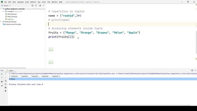Tuple | Python Tutorials смотреть онлайн