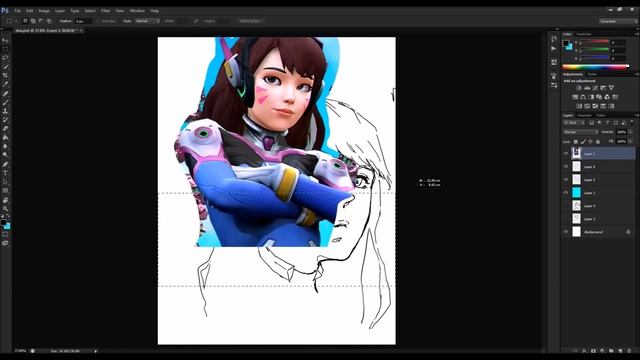 SPEED SKETCH | Overwatch - D.Va смотреть онлайн