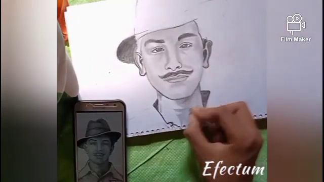 How to make bhagat singh ji easy sketch/ bhagat singh ji drawing / bhagat singh ji painting /? смотреть онлайн