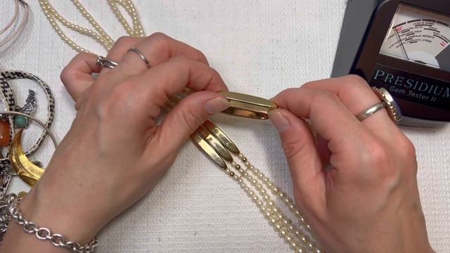 10k White Gold And Cloisonné Bold! Goodwill Bluebox Mystery Jewelry Unboxing!