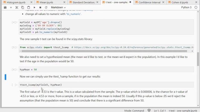 Python - one-sample t-test смотреть онлайн