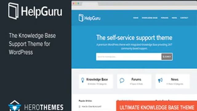 HelpGuru - A Self-Service Knowledge Base WordPress Theme Full Download 2021 смотреть онлайн