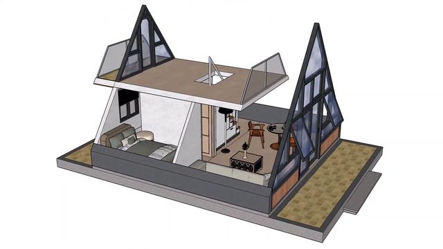 A-FRAME HOUSE | 6 x 6m | Best Design with Plans & Detail смотреть онлайн