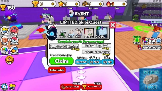 *NEW* SKIBI EGG CODE IN RAP BATTLE SIMULATOR! || Roblox смотреть онлайн