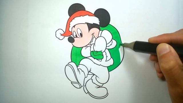 How to Coloring Santa Mickey Mause-Coloring Pages смотреть онлайн