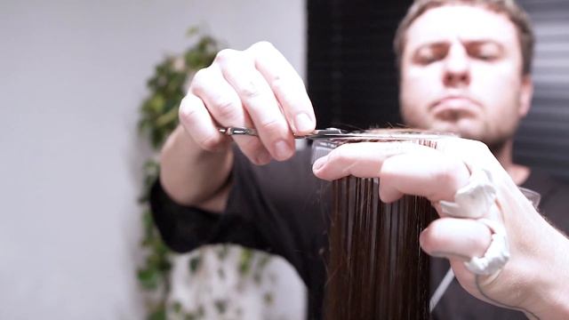 How To Cut Bangs & Hair Ends + Dark dye them like a Pro! смотреть онлайн