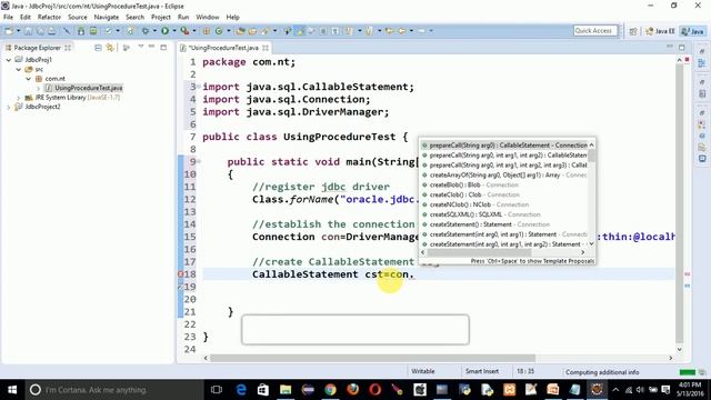 How to Call PL/SQL Procedure using CallableStatement in java смотреть онлайн