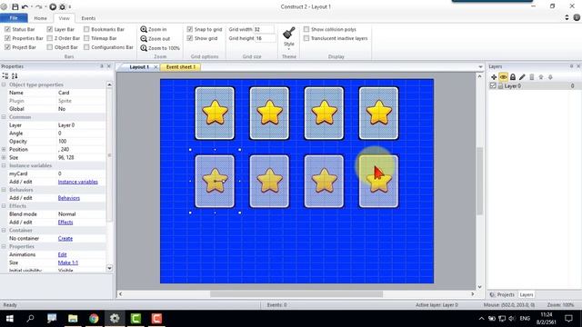 1.การสร้างเกมเปิดป้ายจับคู่ภาพ ด้วยโปรแกรม Construct 2 (ตอนที่ 1/3) смотреть онлайн