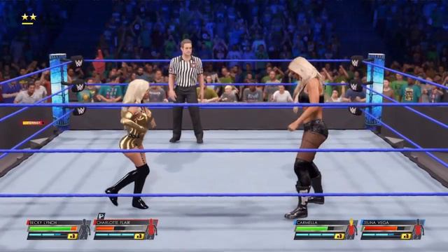 WWE 2K22 SMACKDOWN - CHARLOTTE FLAIR & BECKY LYNCH VS CARMELLA & ZELINA VEGA