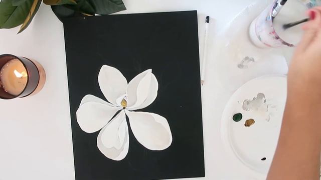 Magnolia Acrylic Painting Time Lapse смотреть онлайн