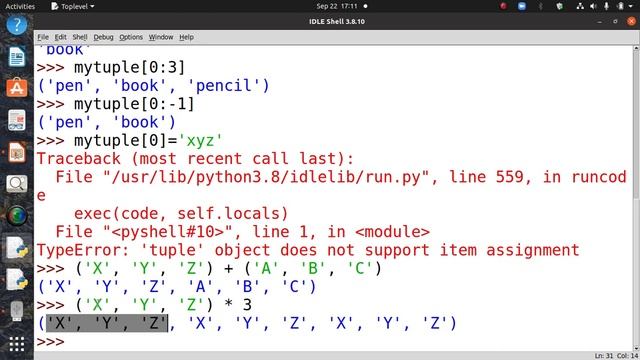 6.3.1 Python operations on tuple смотреть онлайн