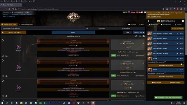 Path Of Exile [PoE] 3.21 - Better Trading Addon (KwiKwi's Kwiki)