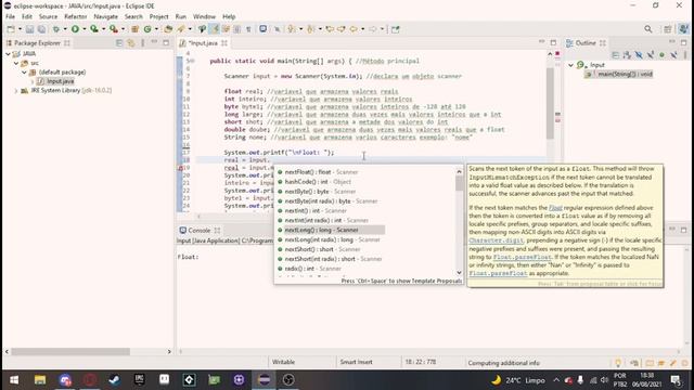 JAVA input , output , variáveis смотреть онлайн