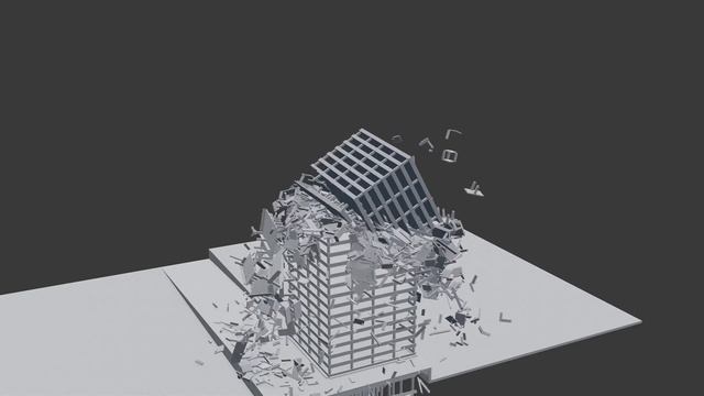 Highrise Collapse Simulation with Bullet Solver Settings Comparison смотреть онлайн