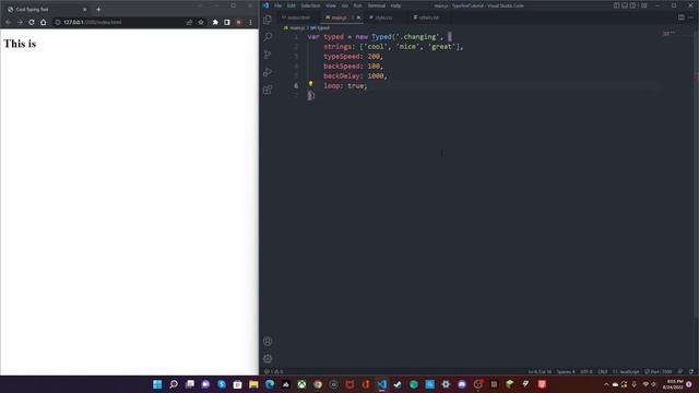 Cool Typing Text - Using HTML/CSS/JS! смотреть онлайн