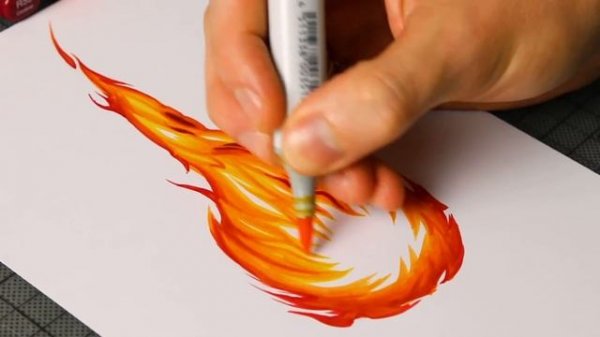 HOW TO DRAW FIRE with Copic Markers