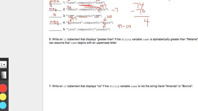 String Comparison Worksheet 1 смотреть онлайн