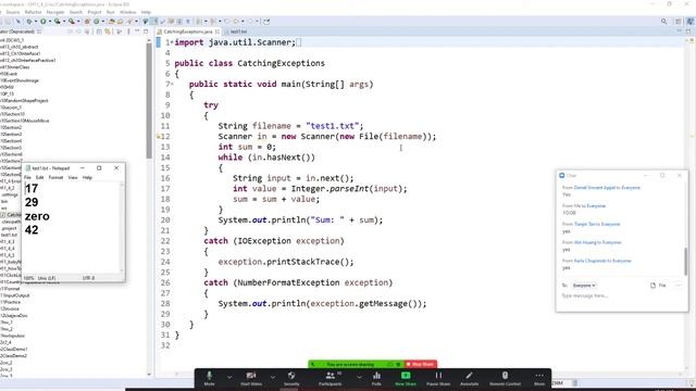 Java project try a Read Integers exception , catch the error when read non-integer. End program смотреть онлайн