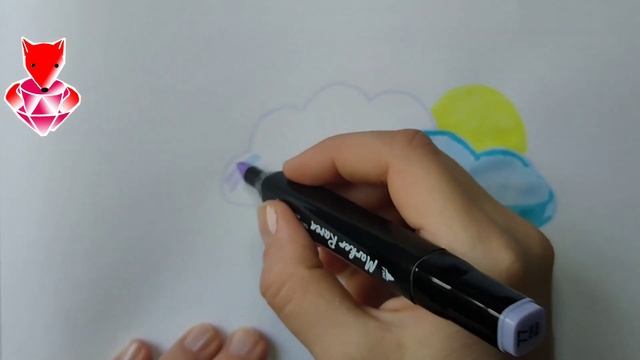 Рисуем азбуку ОБЛАЧКО и солнышко фломастерами смотреть онлайн