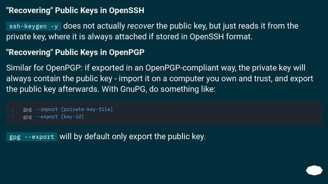 GnuPG / OpenGPG: Recovering public key from private key смотреть онлайн