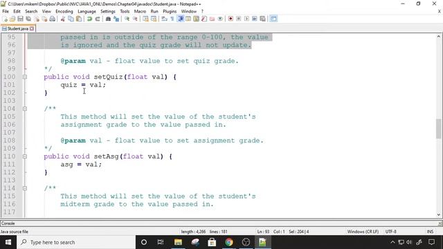 Java 1 Online, [4.14] Writing Classes: Javadoc Comments смотреть онлайн