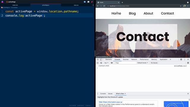 Active Nav Link Indicator with Vanilla Javascript смотреть онлайн