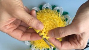 Вязание крючком мочалки "Ромашка". Начало.