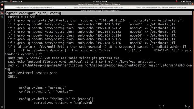 Kubernetes - 34. Kubespray : préparation des VM (vagrantfile) | tutos fr смотреть онлайн