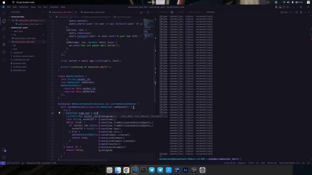Cara bikin websocket server dan client auto reconnect bahasa dart vm | Azkadev Speed Code смотреть онлайн