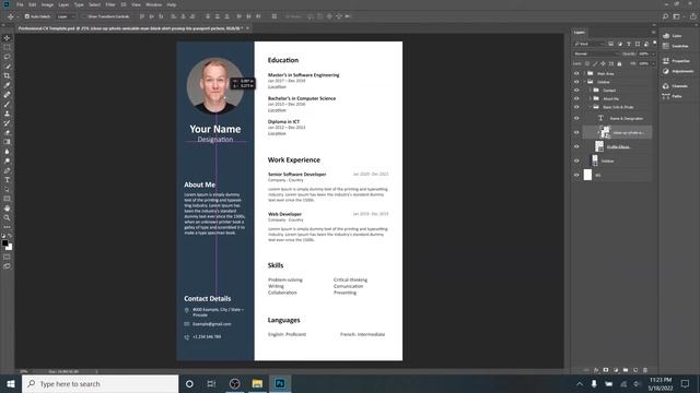 How to Edit CV | Resume in Photoshop | CV Design Photoshop смотреть онлайн