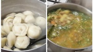 РАССОЛЬНИК ИЗ ПЕРЛОВОЙ КАШИ. //. ВАРЕНИКИ с МЯСО - КАПУСТНОЙ начинкой .!!!