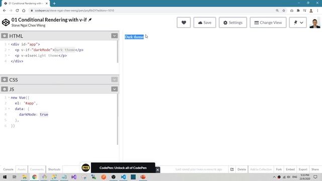 16 Conditional Rendering with v-if смотреть онлайн