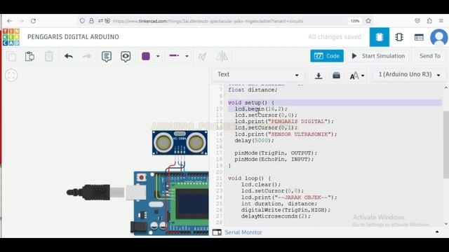TUTORIAL TINKERCAD ARDUINO PROJECT PENGGARIS DIGITAL ARDUINO DENGAN SENSOR ULTRASONIK #arduinoproye смотреть онлайн