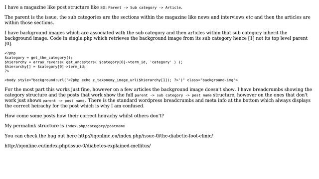 Wordpress: Posts not listing out sub category in hierarchy смотреть онлайн
