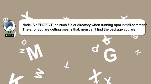 NodeJS : ENOENT: no such file or directory when running npm install command смотреть онлайн