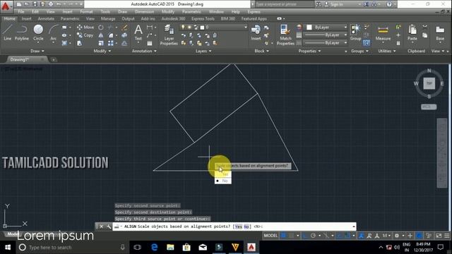 AutoCAD Modify Tool Align, Break, Break at point -- Tamil смотреть онлайн
