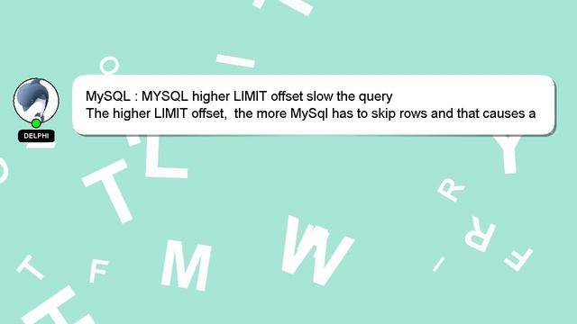 MySQL : MYSQL higher LIMIT offset slow the query смотреть онлайн