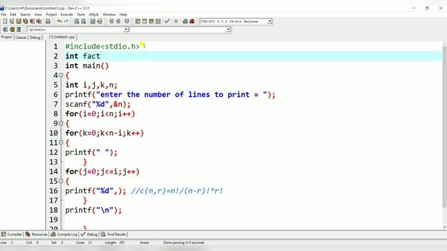 Code to print Pascal's triangle ll by Recursion смотреть онлайн