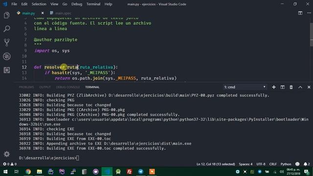 Empaquetar assets y script de Python con PyInstaller смотреть онлайн
