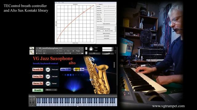 Tecontrol breath controller and Alto Saxophone NI Kontakt sound library. Woodwind and brass vst wav смотреть онлайн