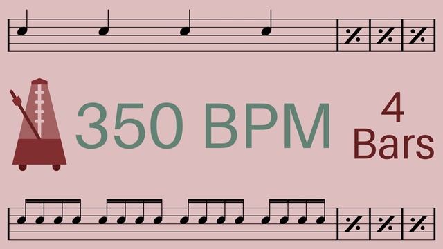 Metronome Click Track - 4 Bars Quarter to Sixteenth Notes 350 bpm - Smartronome смотреть онлайн