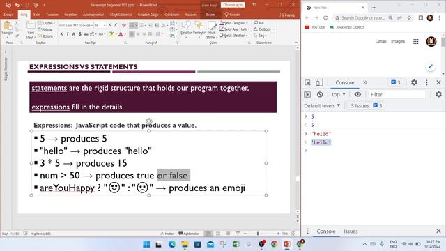 18. JavaScript Statements and Expressions - İfadeler смотреть онлайн