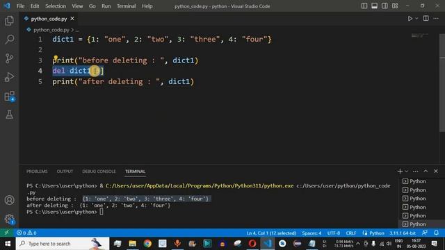 Python Program #66 - Delete an Element From a Dictionary in Python смотреть онлайн