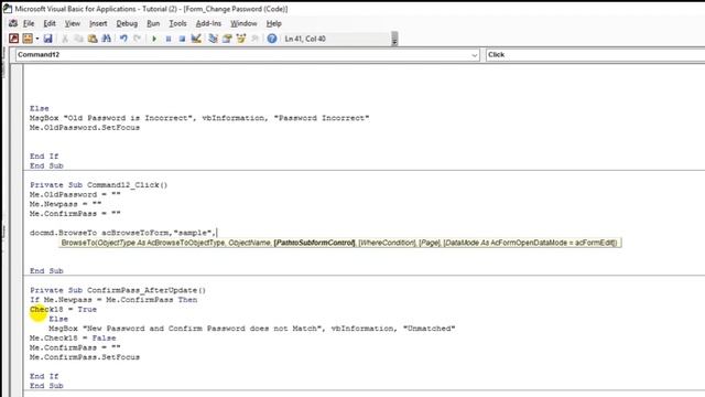 DoCmd.BrowseTo Tutorial in Ms Access смотреть онлайн