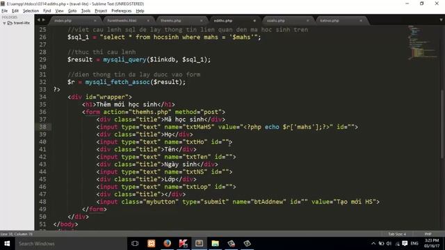 4.2 PHP MySQL Liet ke - Them - Xoa - Sua P5 смотреть онлайн
