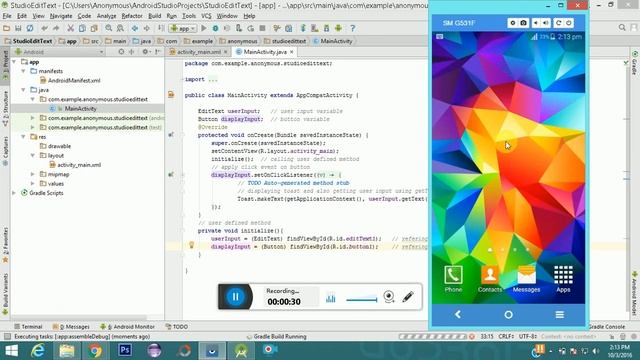 Android EditText Example - Android Studio смотреть онлайн