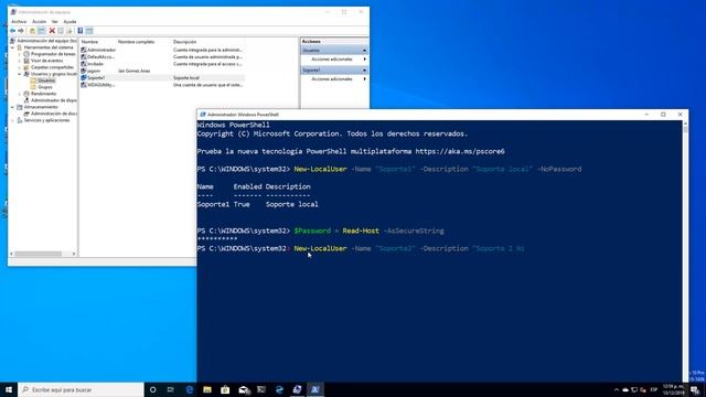 Creación de usuarios locales con PowerShell en Windows 10 y Windows Server 2019 смотреть онлайн