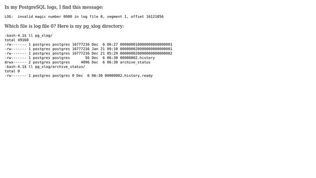 Databases: Which file is PostgreSQL log file 0? смотреть онлайн
